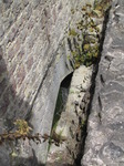 SX14678 View down slits for portcullis St Quentin's Castle, Llanblethian, Cowbridge.jpg